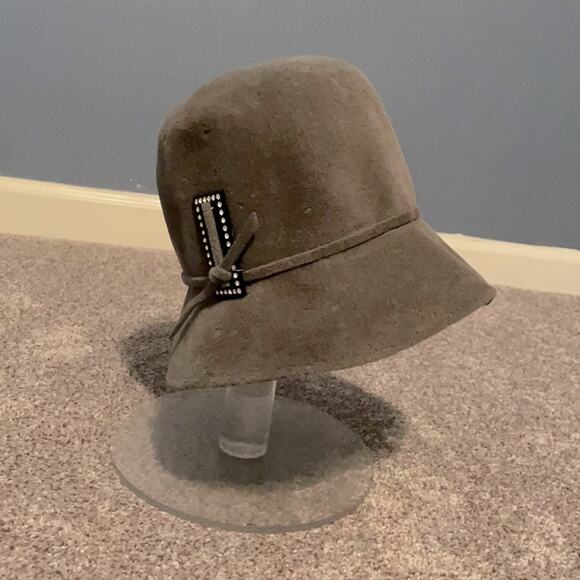 Vtg 20s gray cloche hat flapper 60s repro - Picture 4 of 14